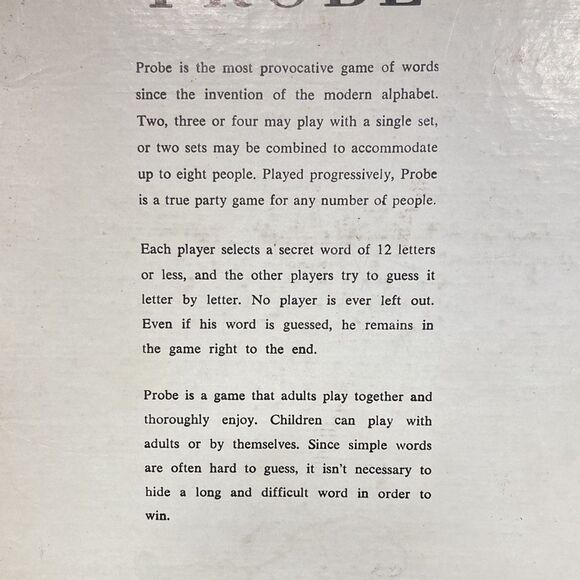 Vintage 1964 Probe Game Of Words Board Game Complete Parker Brothers - Picture 3 of 13